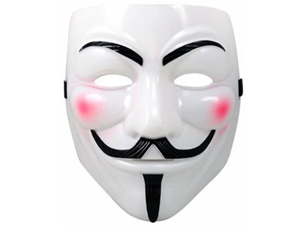 Anonymous / Vendetta / Guy Fawkes Maske Størrelse 19 x 21 cm - Large